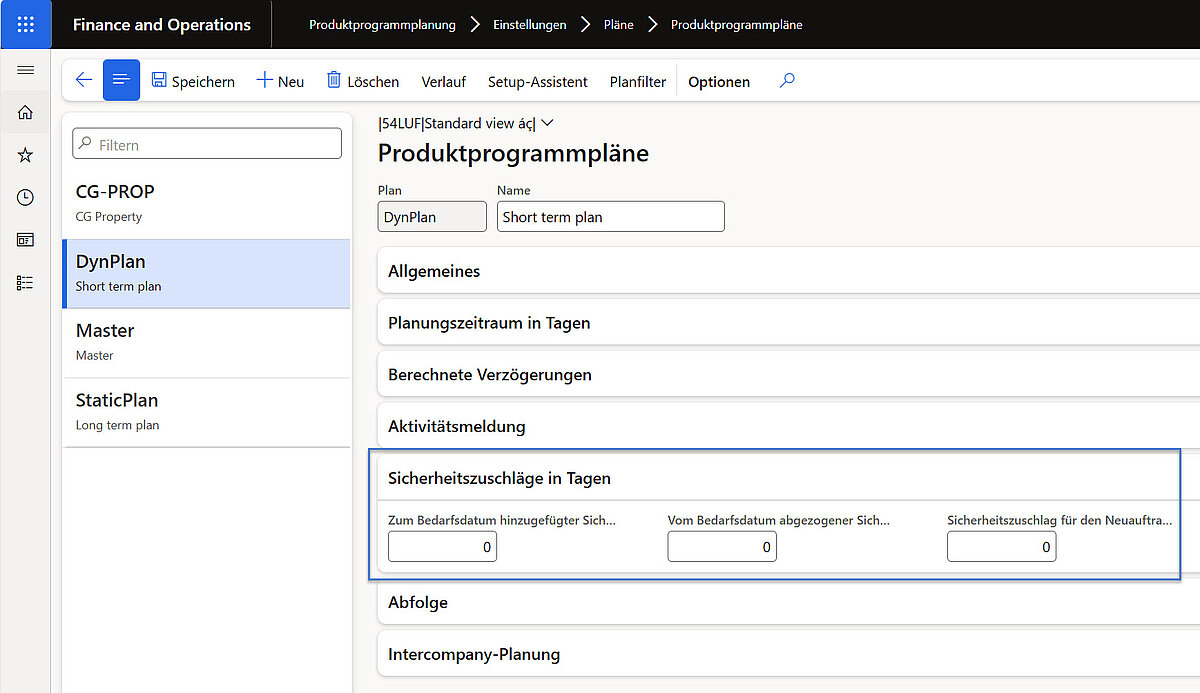 Dynamischer Produktprogrammplan in Dynamics 365 Finance and Operations für kurzfristige Produktionsanpassungen mit Sicherheitszuschlägen